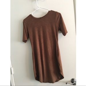 Brown Velvet short sleeve dress